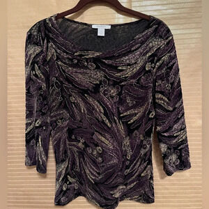 DRESS BARN~ PURPLE ABSTRACT BLOUSE~SM